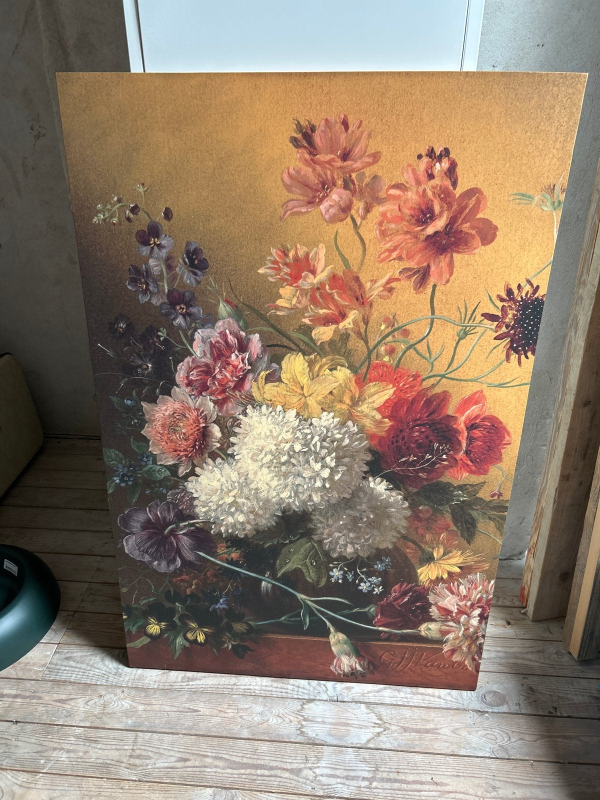Prachtig bloemstilleven op doek, klassieke stijl, Huis en Inrichting, Woonaccessoires | Schilderijen, Tekeningen en Foto's, Ophalen