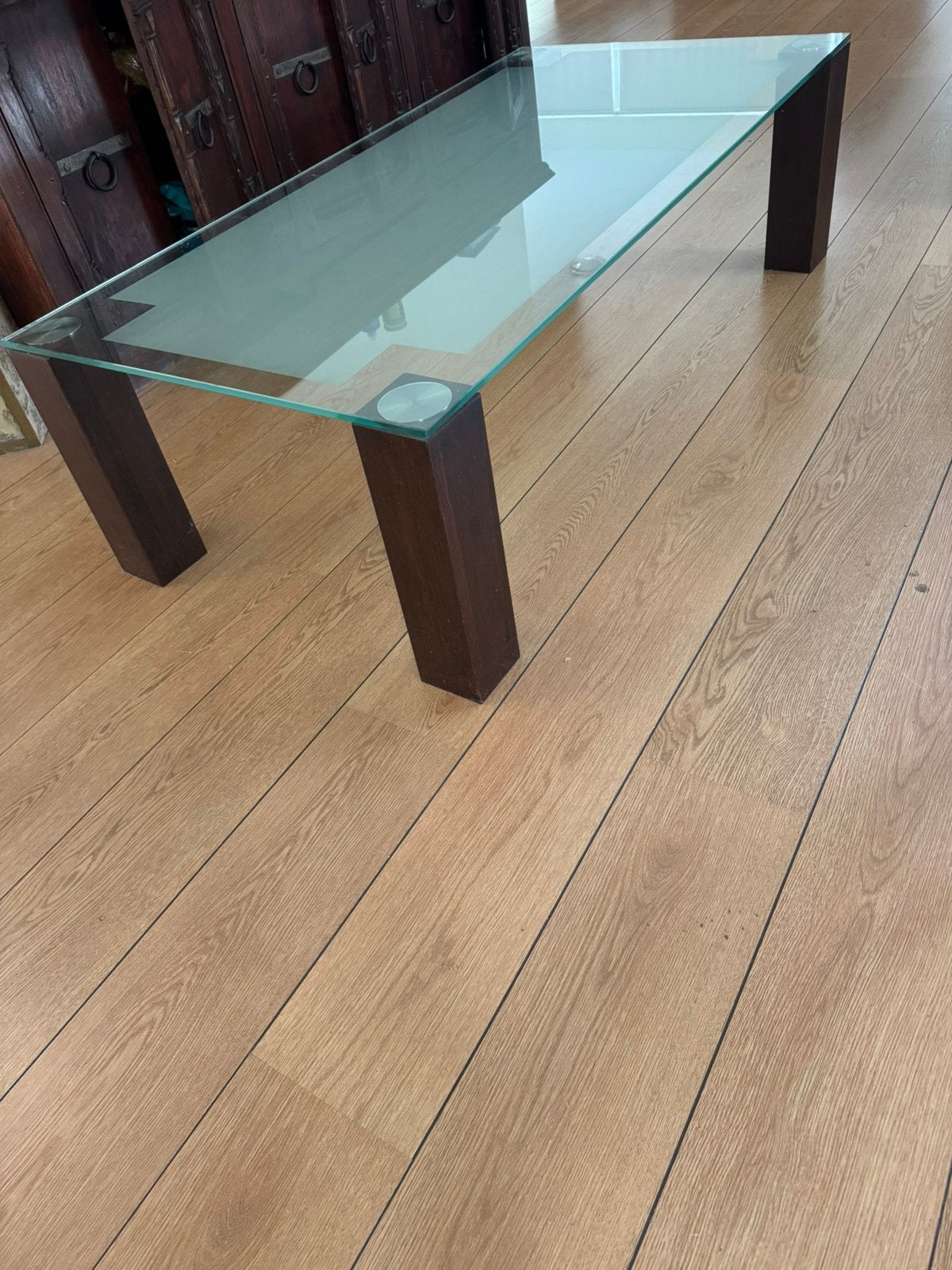 Tafel 140 x 70 cm glas, Huis en Inrichting, Tafels | Salontafels, 100 tot 150 cm, Rechthoekig, 50 tot 100 cm, Ophalen of Verzenden