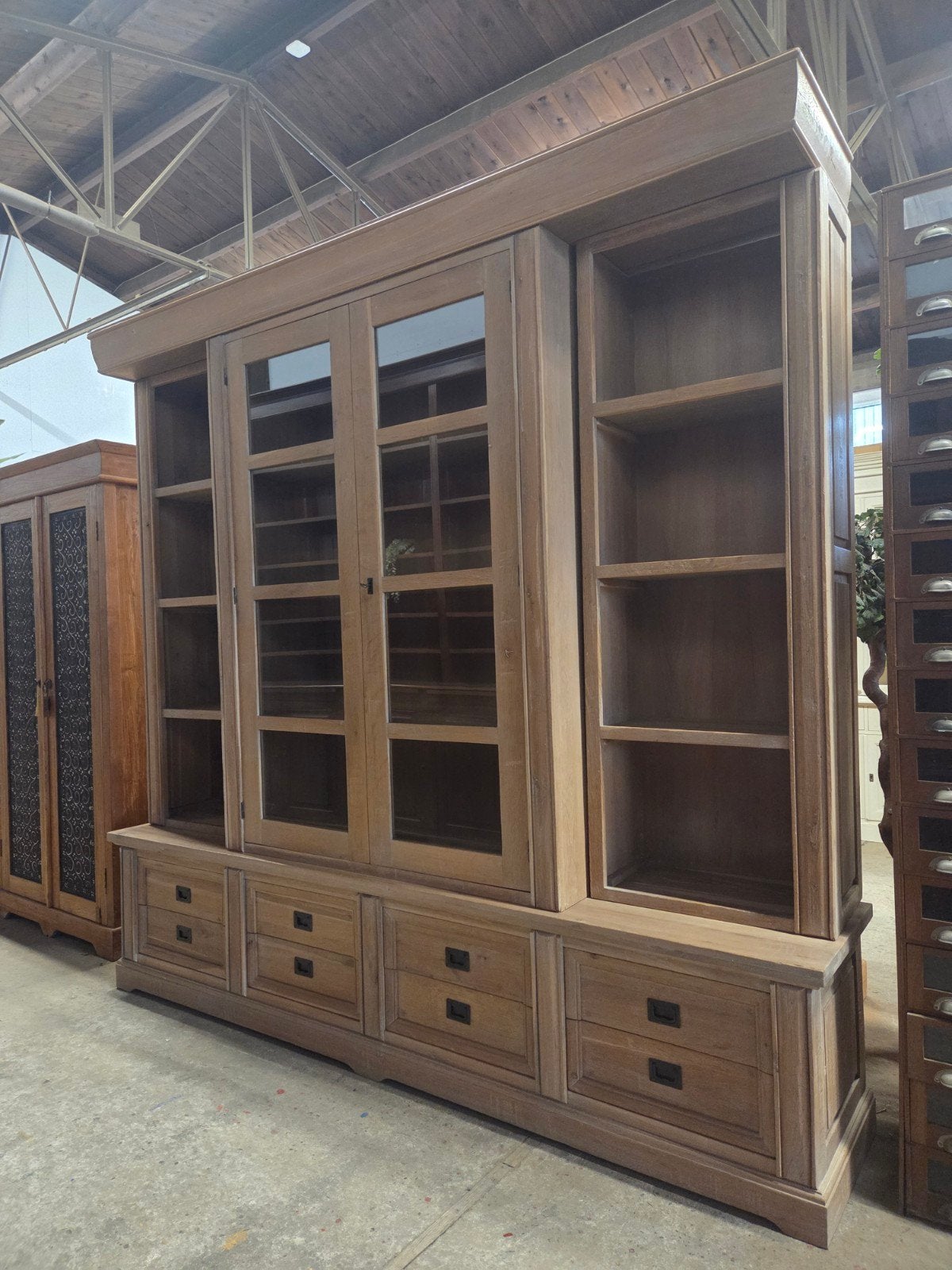 prachtige wandkast ~ boekenkast ~ buffetkast ~ ladekast, Ophalen, Glas, Met deur(en), 200 cm of meer