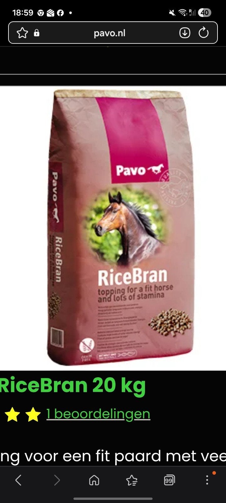 pavo rice bran 20 kg nieuw, Dieren en Toebehoren, Ophalen, Overige soorten