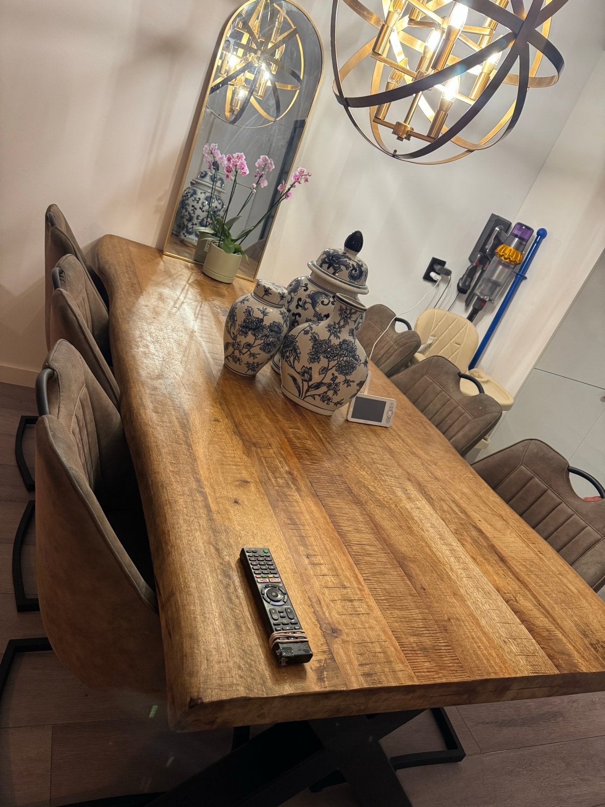 Eettafel voor 6 personen met stoelen - Zo goed als nieuw, Huis en Inrichting, Ophalen, 200 cm of meer, 50 tot 100 cm, Zo goed als nieuw