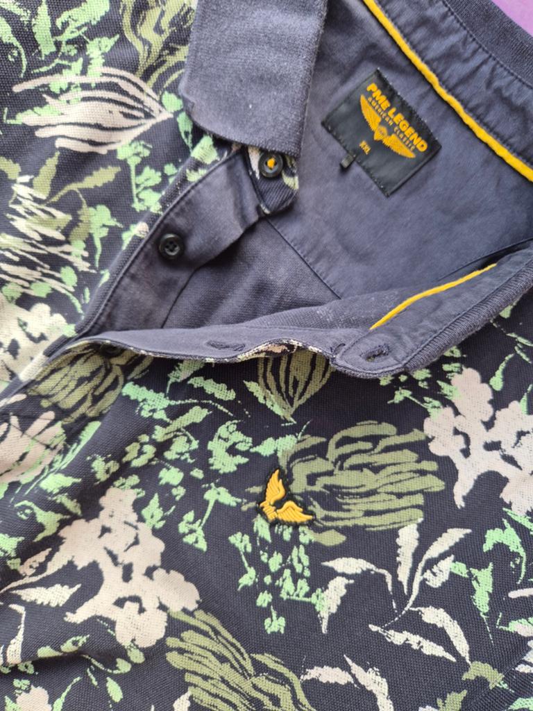 Pme Legend Pall Mall polo shirt prints Maat XXL, Blauw, ., Shirt, Ophalen of Verzenden
