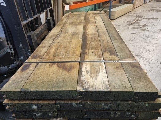 13.85 m2 hardhouten damwand 6.8 cm dik - nr: HP640, Ophalen, Planken, Nieuw, Hardhout