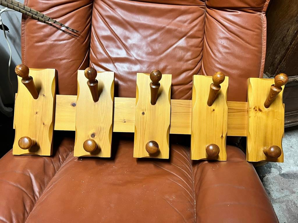 Vintage scandinavisch design kapstok Ca 100 x 35, Wandkapstok, Ophalen of Verzenden, Zo goed als nieuw, Minder dan 100 cm