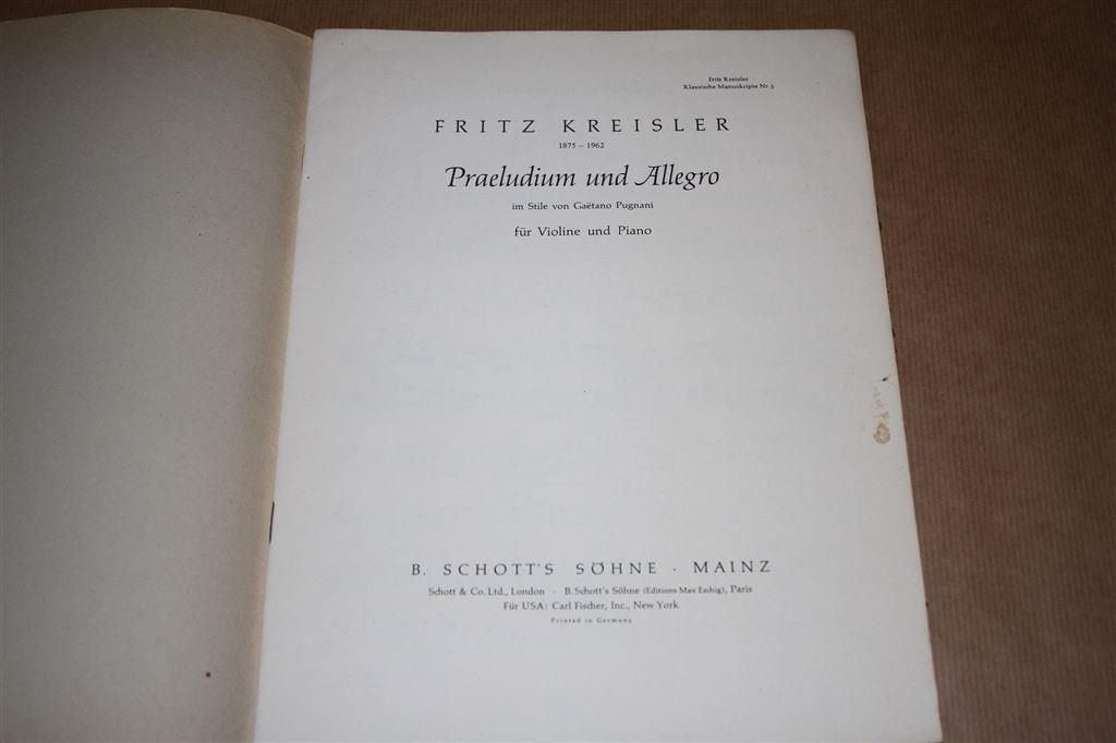 Klassische Manuskripte für Violine & Klavier., Ophalen of Verzenden, Nieuw, Artiest of Componist, Klassiek