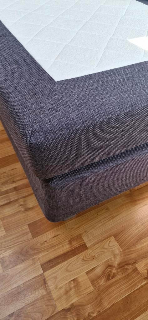 2x 1persoons box spring, Huis en Inrichting, Slaapkamer | Boxsprings, 90 cm, 220 cm, Eenpersoons, Grijs, Ophalen