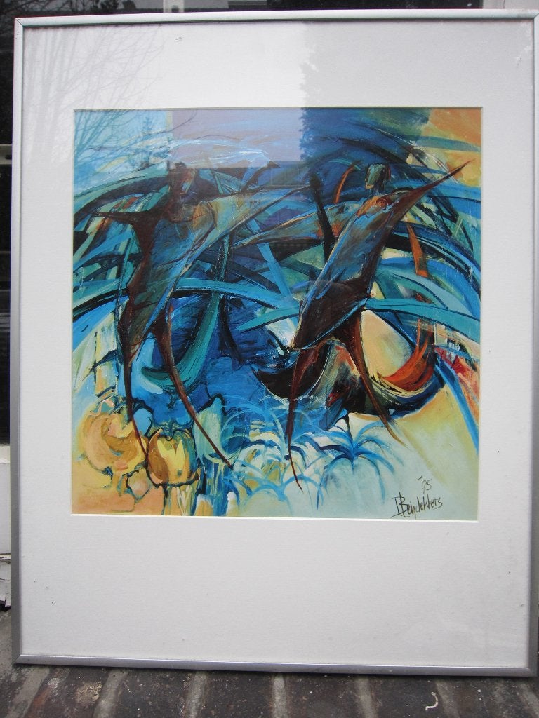 Leuke prent in Lijstje met spreeuwen i/e Boom Gebr. Glas, Ophalen, Gebruikt, 1980 tot heden, Prent
