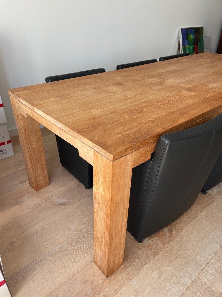 Eetkamertafel teakhout, Huis en Inrichting, Ophalen, Gebruikt, Teakhout, 200 cm of meer