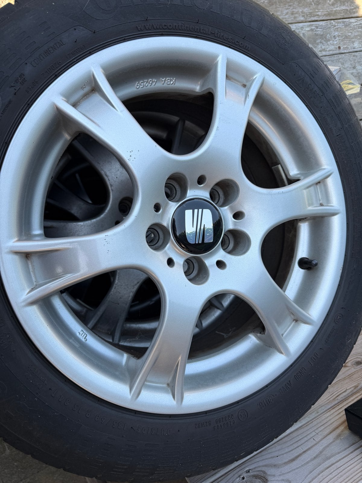 Continental ContiEcoContact 5 banden met Seat velg 5x100, Auto-onderdelen, Ophalen, Gebruikt, 15 inch, Banden en Velgen