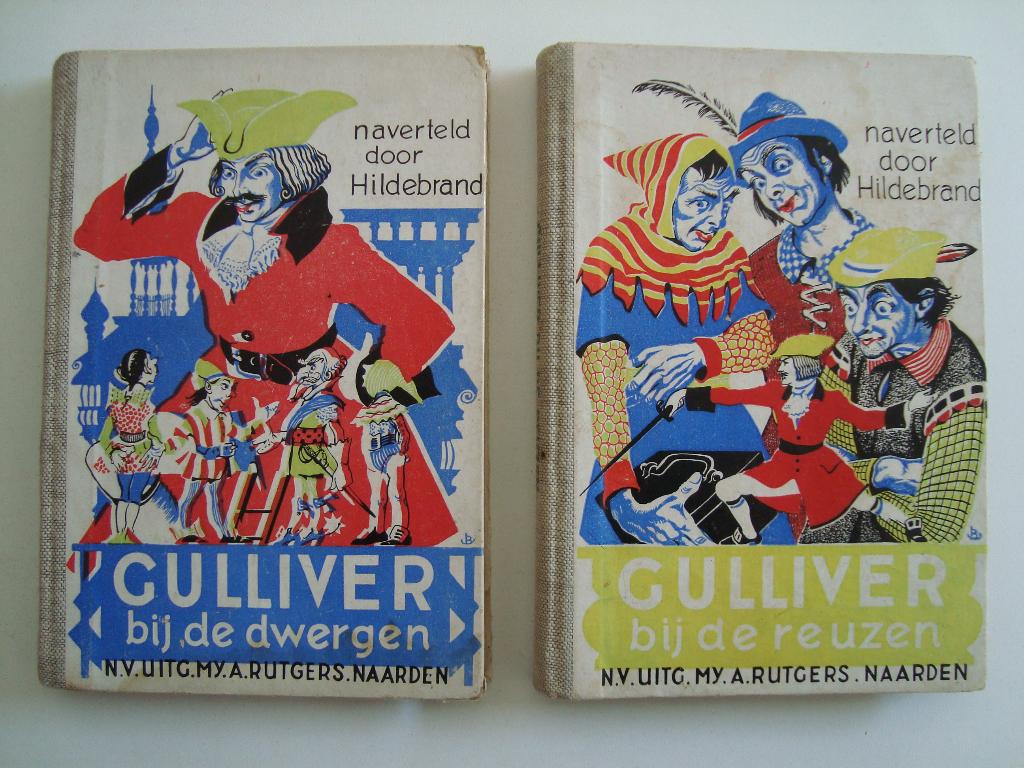 Gulliver bij de reuzen en dwergen, A.D. Hildebrand, 2 stuks, Boeken, Ophalen, Gelezen, Kind en Jeugd