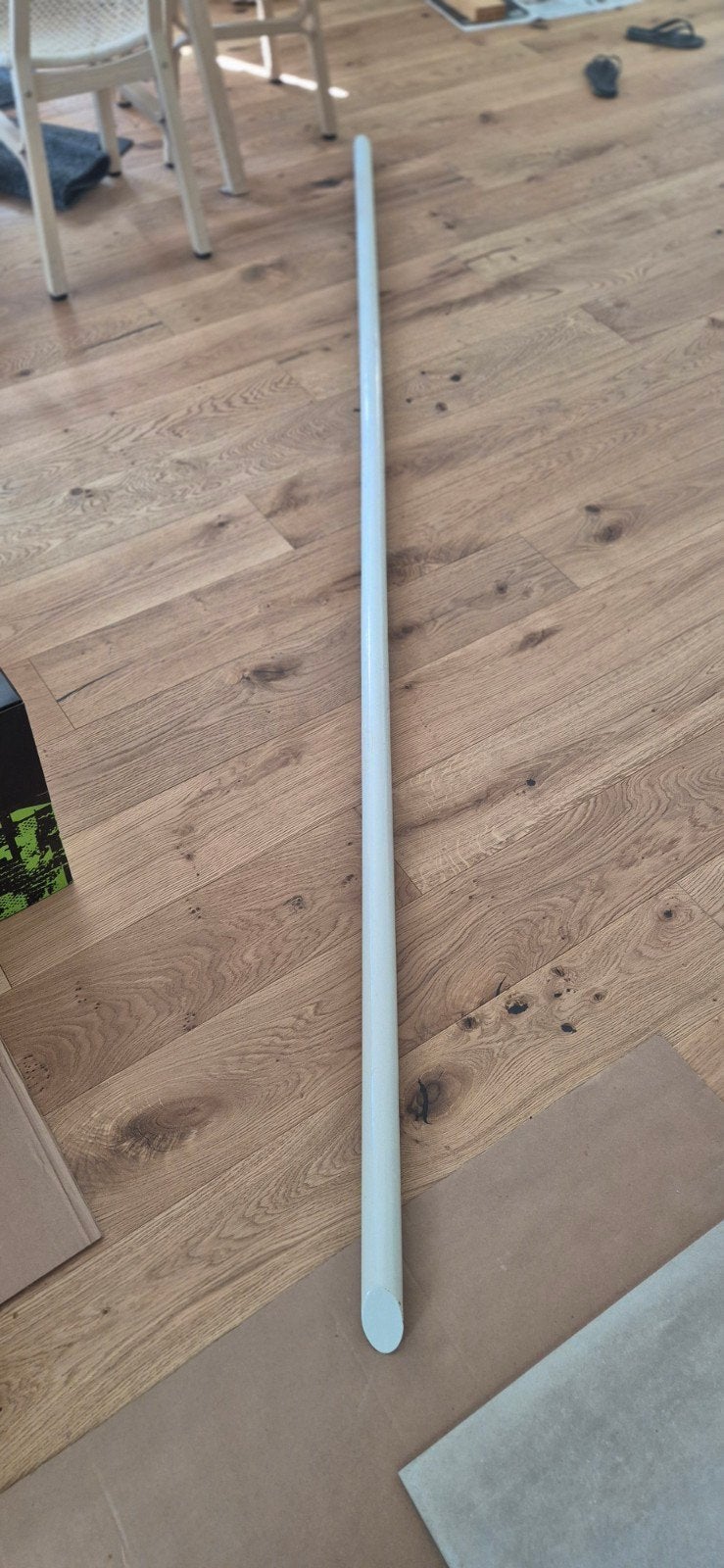 Witte trapleuning, ruim 3 meter met schuine uiteinden, Ophalen, Gebruikt, 300 cm of meer