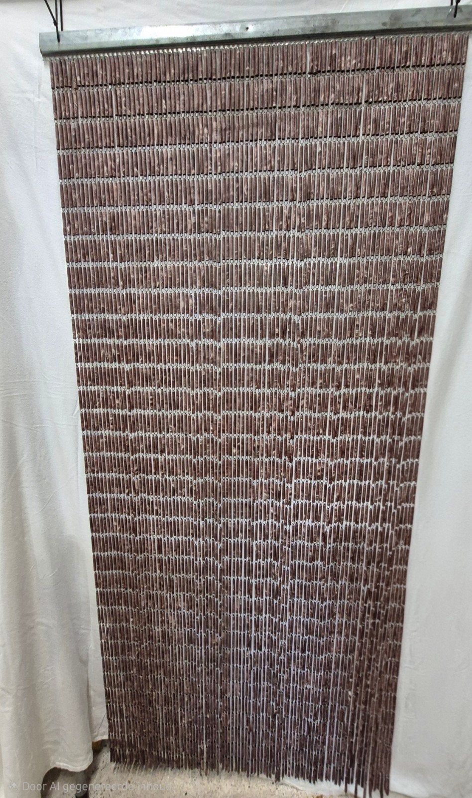 Vintage Vliegengordijn hulzen huisjes gemarmerd 90 x 208, Ophalen, Gebruikt, 50 tot 100 cm, 200 cm of meer