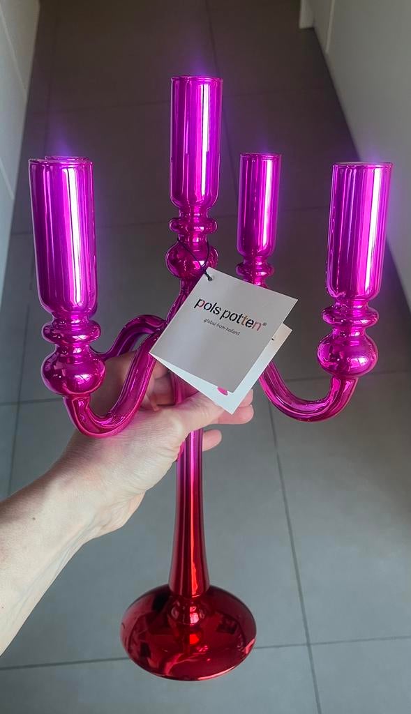 Pols Potten glazen luxe design kandelaar - NIEUW, Huis en Inrichting, Woonaccessoires | Kandelaars en Kaarsen, Ophalen, Overige materialen