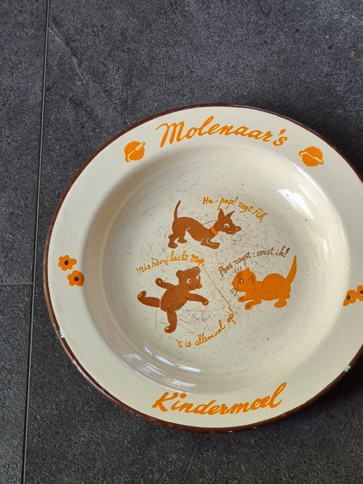 Emaille molenaars kinder bord, Antiek en Kunst, Ophalen of Verzenden