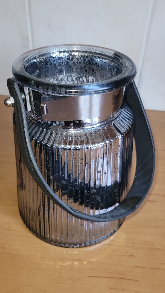 Glazen windlicht, Huis en Inrichting, Overige kleuren, Ophalen of Verzenden, 17 cm, Glas