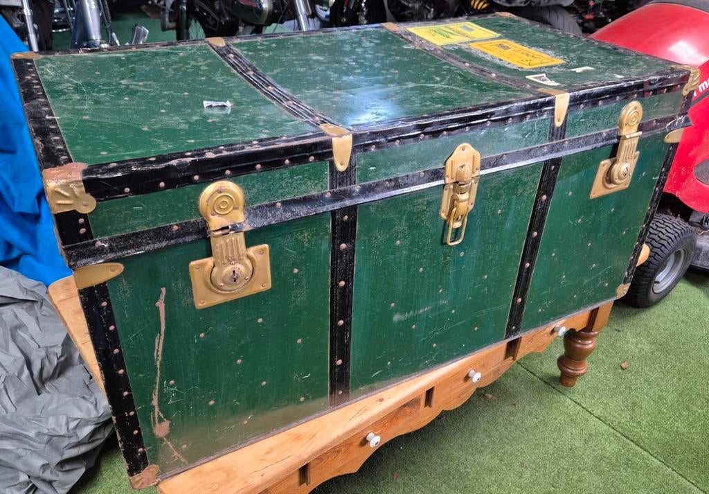 Originele Verhuiskist Jaren '50 - met Sleutel, Overige materialen, Gebruikt, 50 tot 100 cm, 50 tot 75 cm