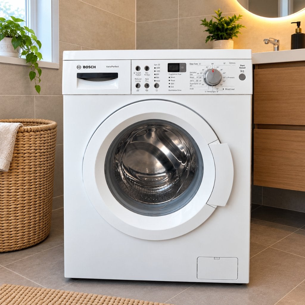 Bosch VarioPerfect Wasmachine 1400 Toeren – Wit - Garantie, Ophalen, Energieklasse A of zuiniger, Zo goed als nieuw, Voorlader
