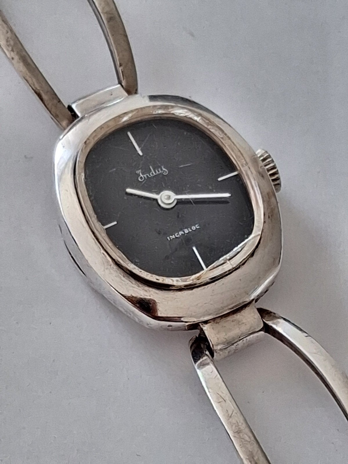 Zilver Indus incablock dames horloge ., Verzenden, Zilver