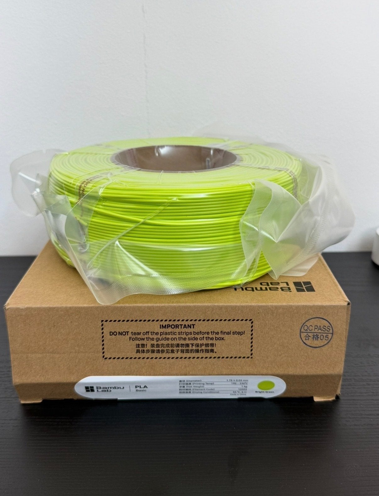 Bambu Lab PLA Basic Filament - Bright Green 1.75mm, Computers en Software, 3D-printerbenodigheden, Ophalen of Verzenden, Nieuw