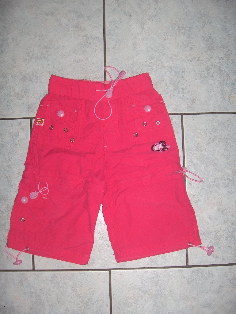 Vrolijk roze katoenen afrits broek JUNIOR EQUAL 86/92 zgan, Junior Equal, Broekje, Meisje, Ophalen of Verzenden