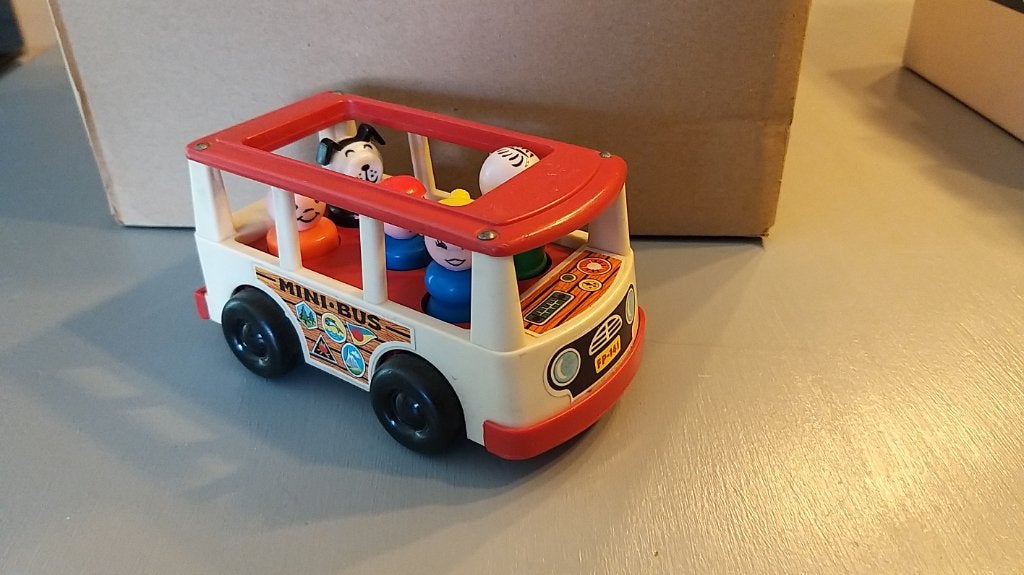 Fisher Price vintage mini bus compleet, Ophalen of Verzenden, Zo goed als nieuw, Auto of Voertuig