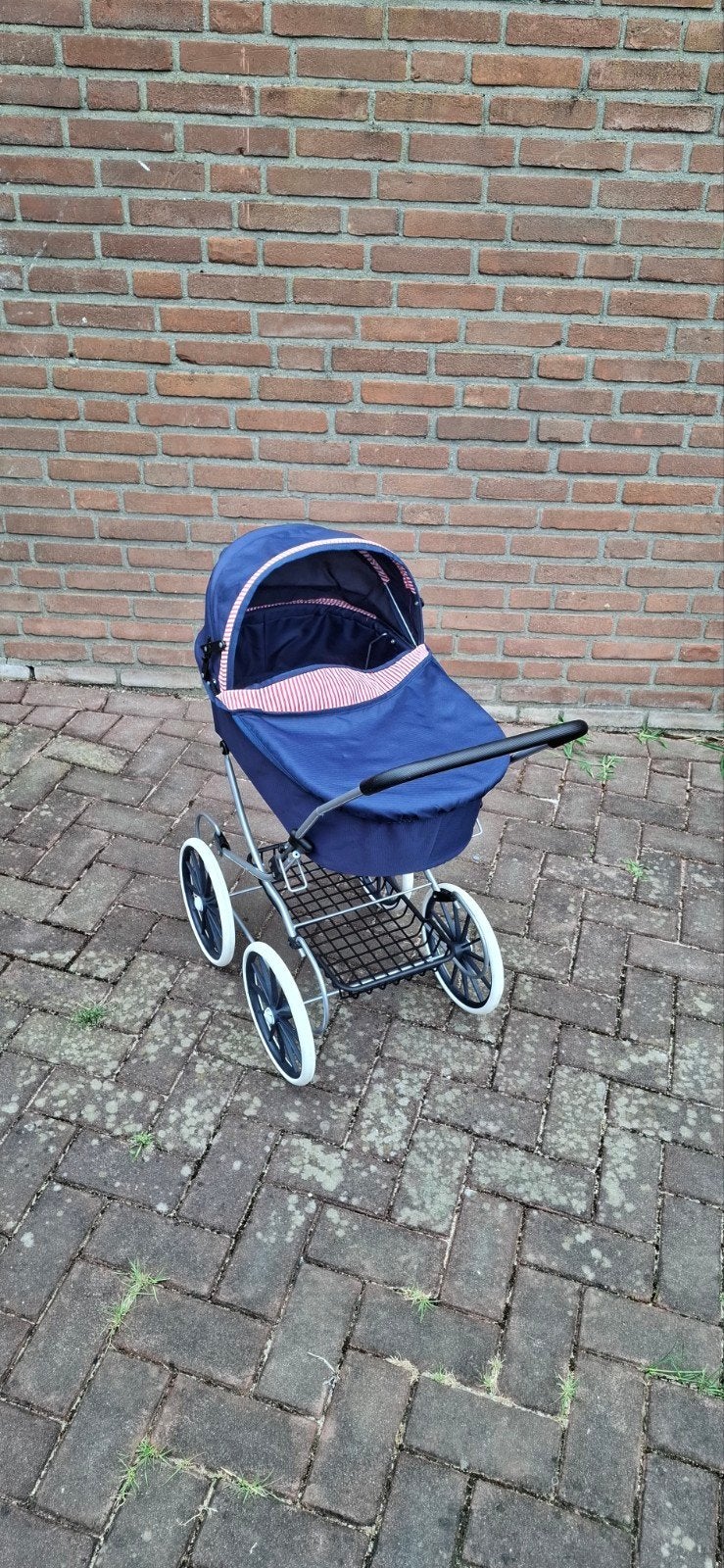 Bayer Deluxe Poppenwagen - Blauw met roze strepen, Ophalen of Verzenden, Zo goed als nieuw, Overige typen