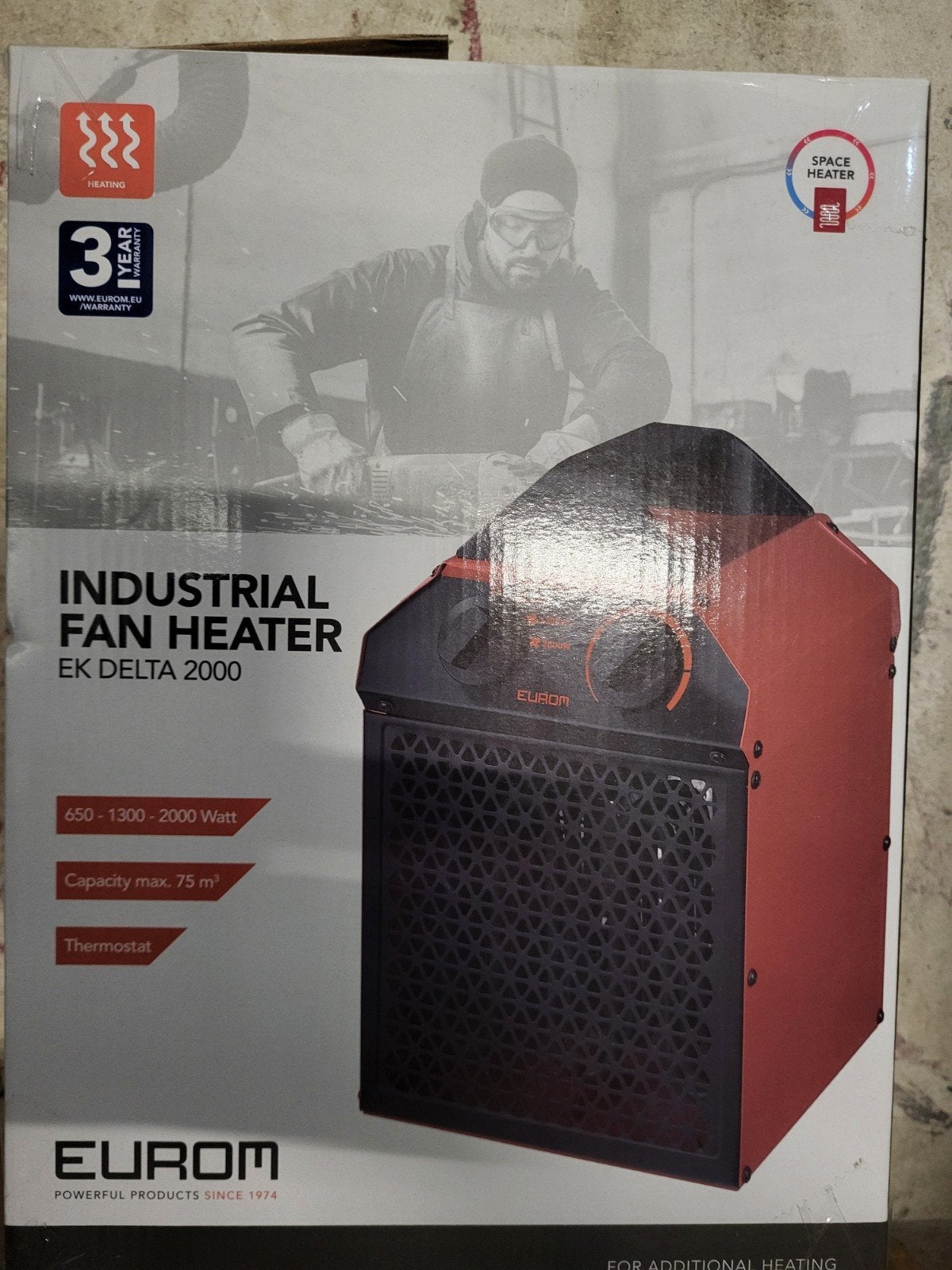 Eurom EK Delta 2000 Industriële Ventilatorkachel  Nieuwstaa, Ophalen of Verzenden, Zo goed als nieuw, 800 watt of meer, Overige typen