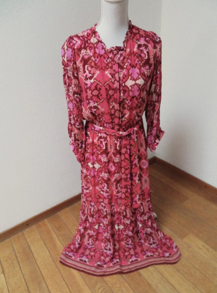 X49 Suncoo Paris aparte lange jurk roze T3 = 38, Kleding | Dames, Maat 38/40 (M), Nieuw, Ophalen of Verzenden, Roze
