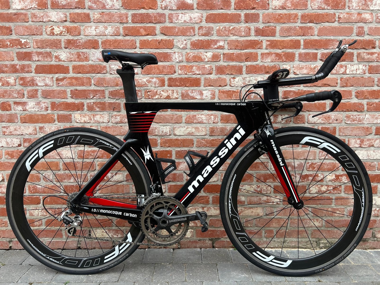 MASSINI tijdritfiets in meer dan voortreffelijke staat, Gebruikt, Carbon, Velgrem, Meer dan 20 versnellingen