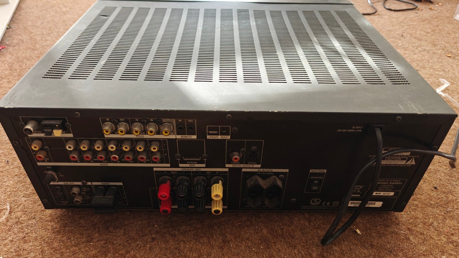 Harman Kardon HK 3490 AV-receiver - Defect, Overige merken, Gebruikt, Ophalen of Verzenden, 120 watt of meer