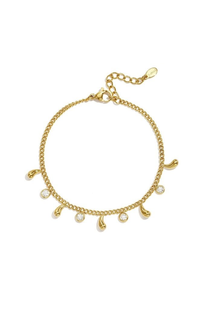 Armbanden met strass steentjes, druppelvormig, eenvoudig, Nieuw, Ophalen of Verzenden, Grijs, Zilver