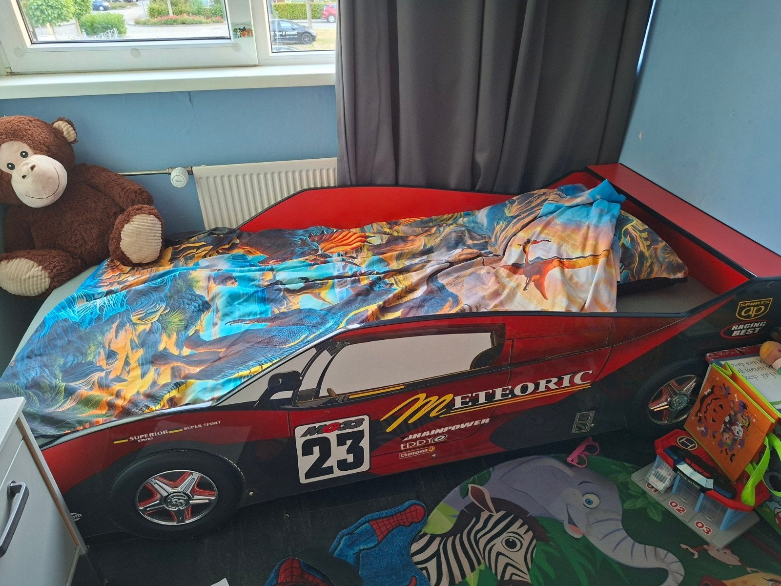Kinderbed raceauto, Huis en Inrichting, Slaapkamer | Bedden, Ophalen, Gebruikt, 90 cm, Eenpersoons