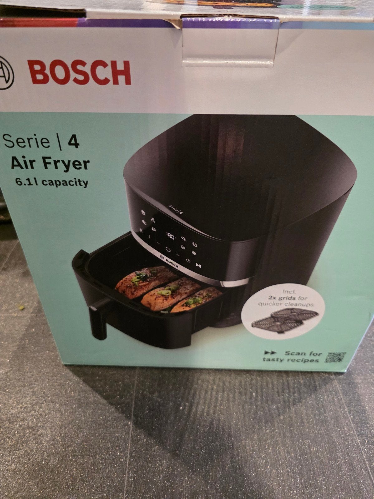Bosch Serie | 4 Airfryer 6.1L - Zo goed als nieuw, Ophalen of Verzenden, Zo goed als nieuw, Airfryer XXL, 1500 gram of meer
