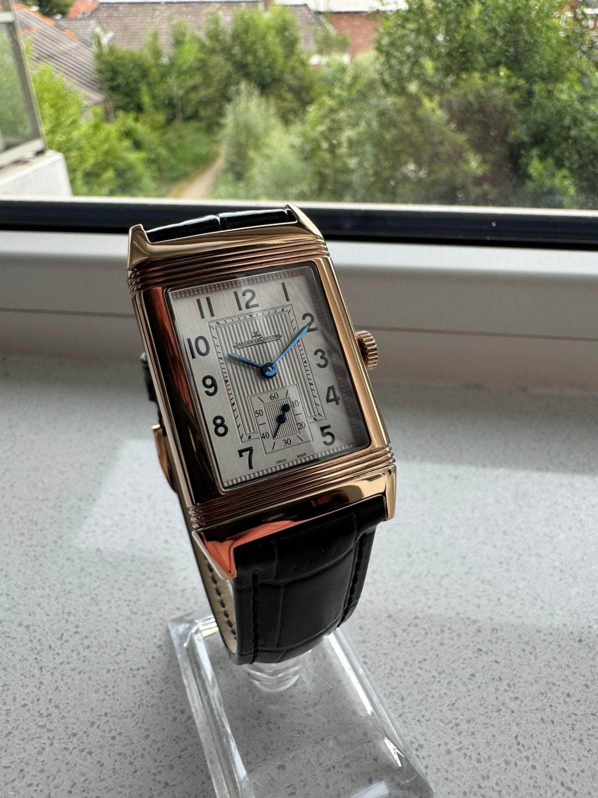 Jaeger-LeCoultre.🆕.Reverso Grande Taille., Overige merken, Leer, Staal, Polshorloge