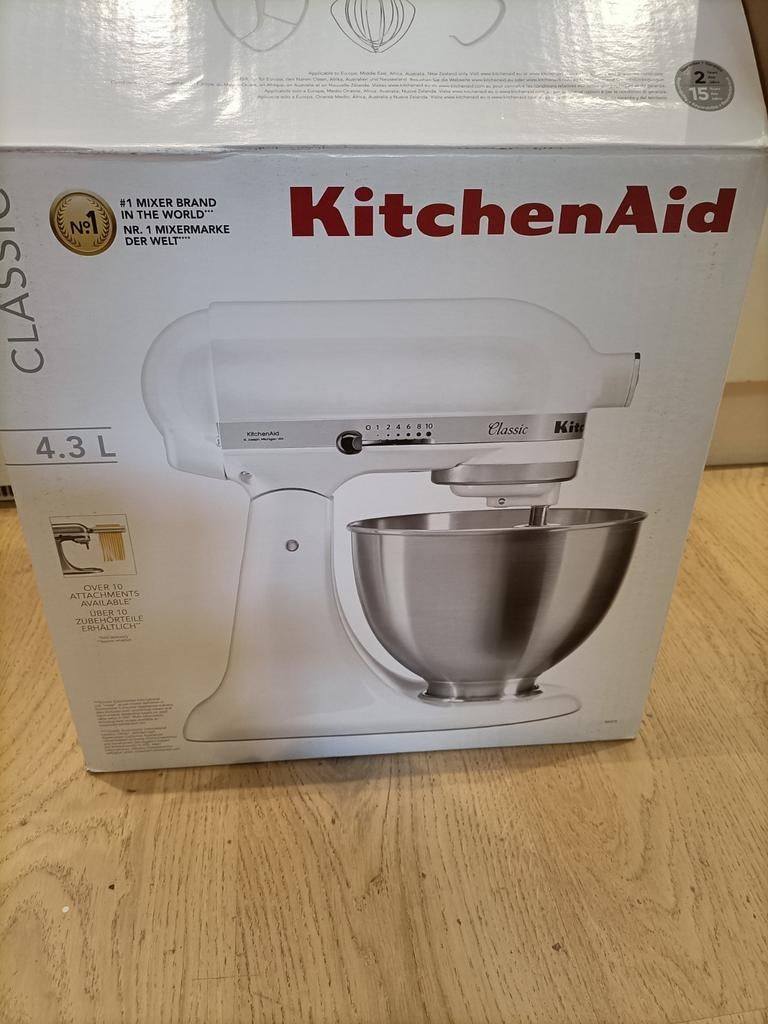 KitchenAid classic 4,3 liter, Witgoed en Apparatuur, 4 liter of meer, Ophalen of Verzenden, Nieuw, 3 snelheden of meer