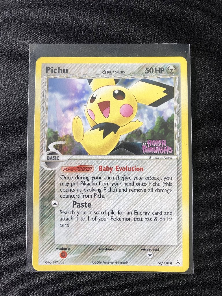 Pichu reverse holo ex holon phantoms stamped, Hobby en Vrije tijd, Ophalen of Verzenden, Zo goed als nieuw, Losse kaart