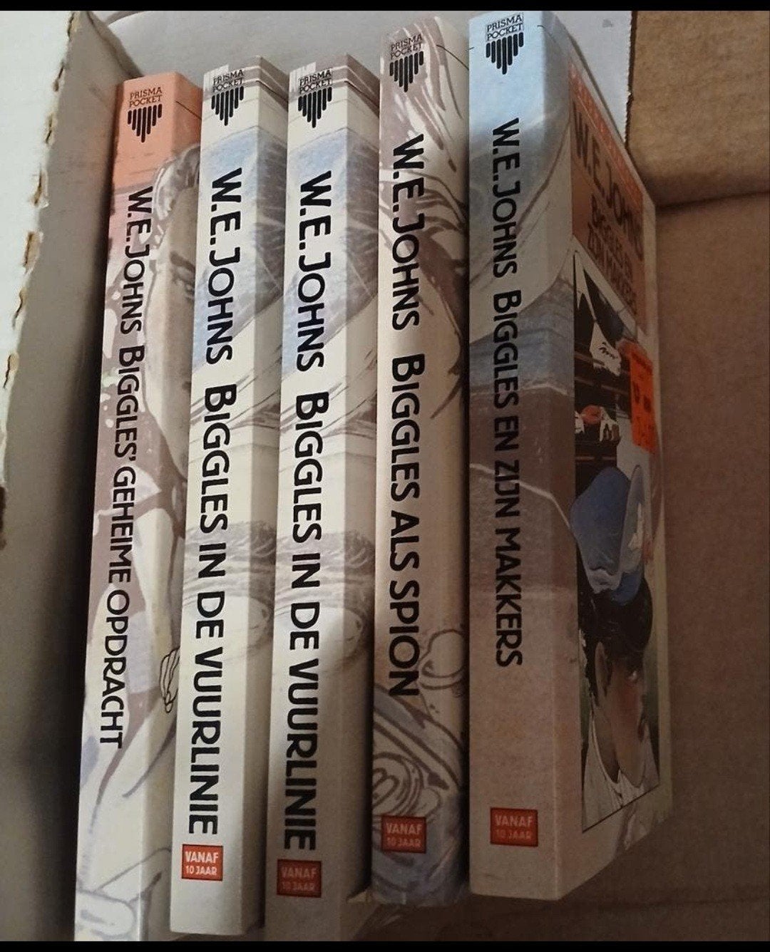 W.E. Johns Biggles boeken - 5 delen Prisma Juniores, Ophalen of Verzenden, Gelezen, W.E. Johns, Fictie