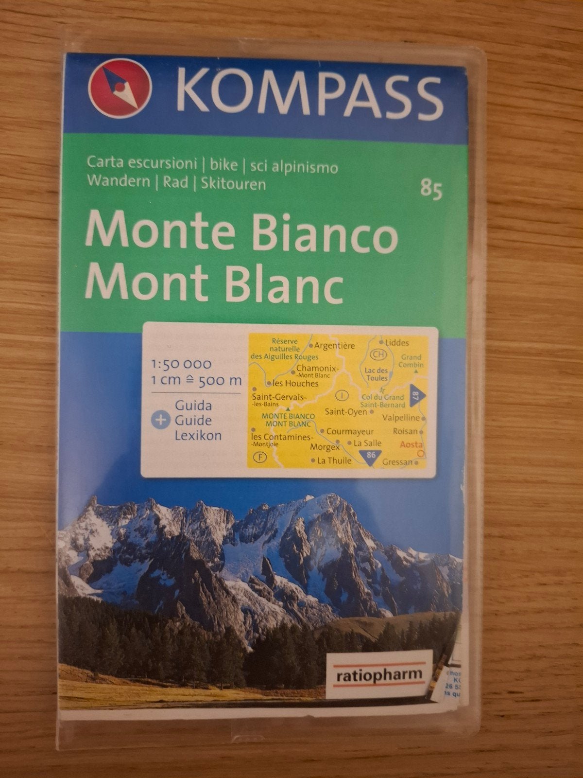 Kompass Monte Bianco Mont Blanc wandelkaart, 2000 tot heden, Kompass, Europa Overig, Ophalen of Verzenden