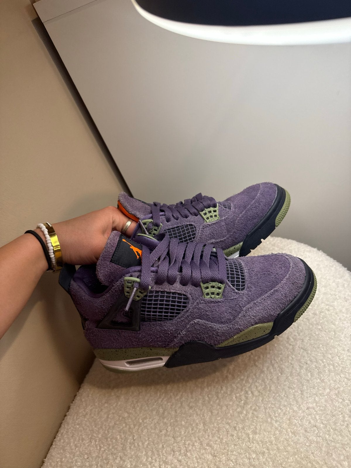 Jordan 4 Retro Canyon Purple sneakers - Maat 38, Kleding | Dames, Schoenen, Ophalen of Verzenden, Zo goed als nieuw, Overige kleuren