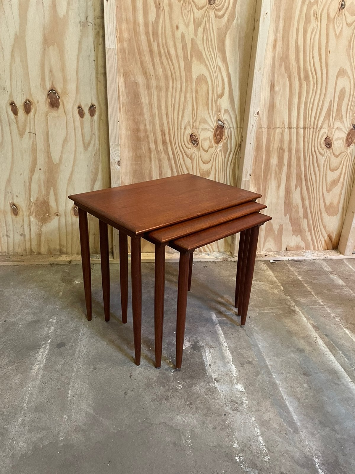 Vintage Deens design mimiset nestingtables teak, Ophalen, Gebruikt