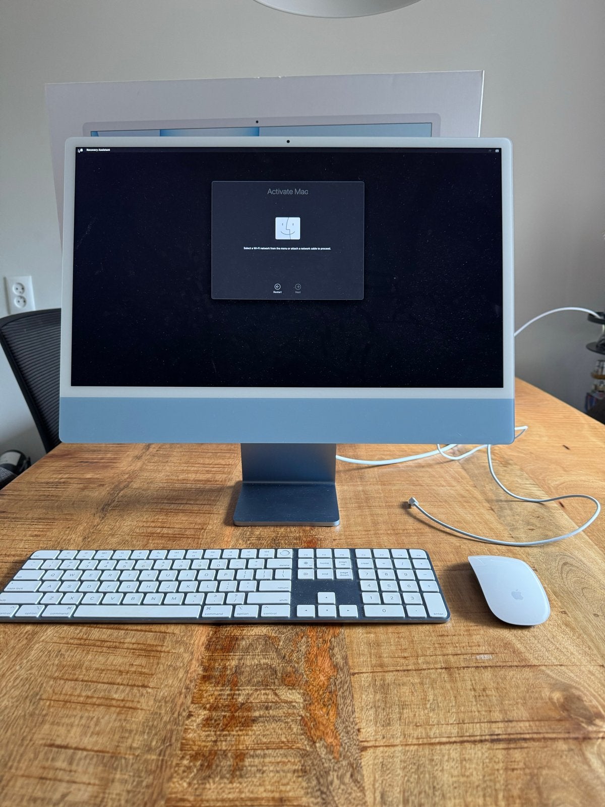 Apple iMac 24-inch M1 (Blauw) - ZGAN met Magic Keyboard/Mous, Computers en Software, Apple Desktops, Ophalen, IMac, Zo goed als nieuw