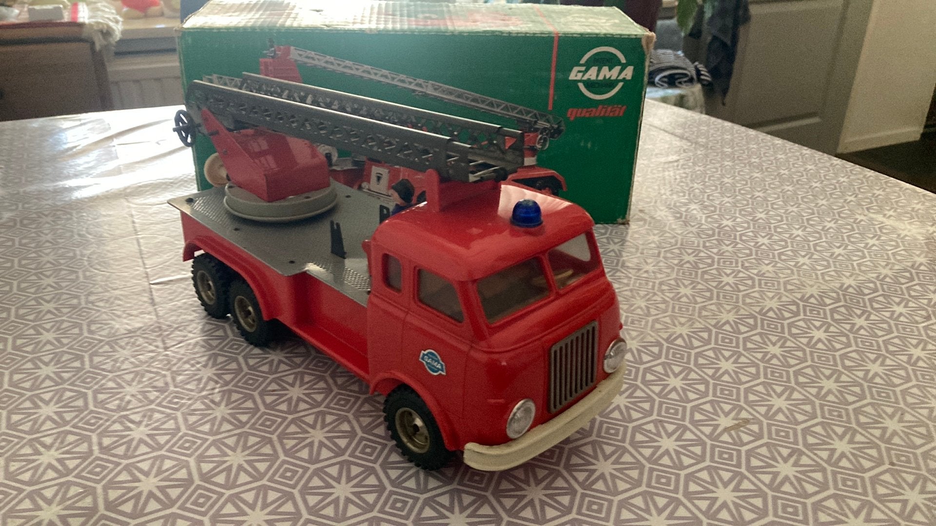 Gama brandweer auto met originele doos, Antiek en Kunst, Ophalen of Verzenden