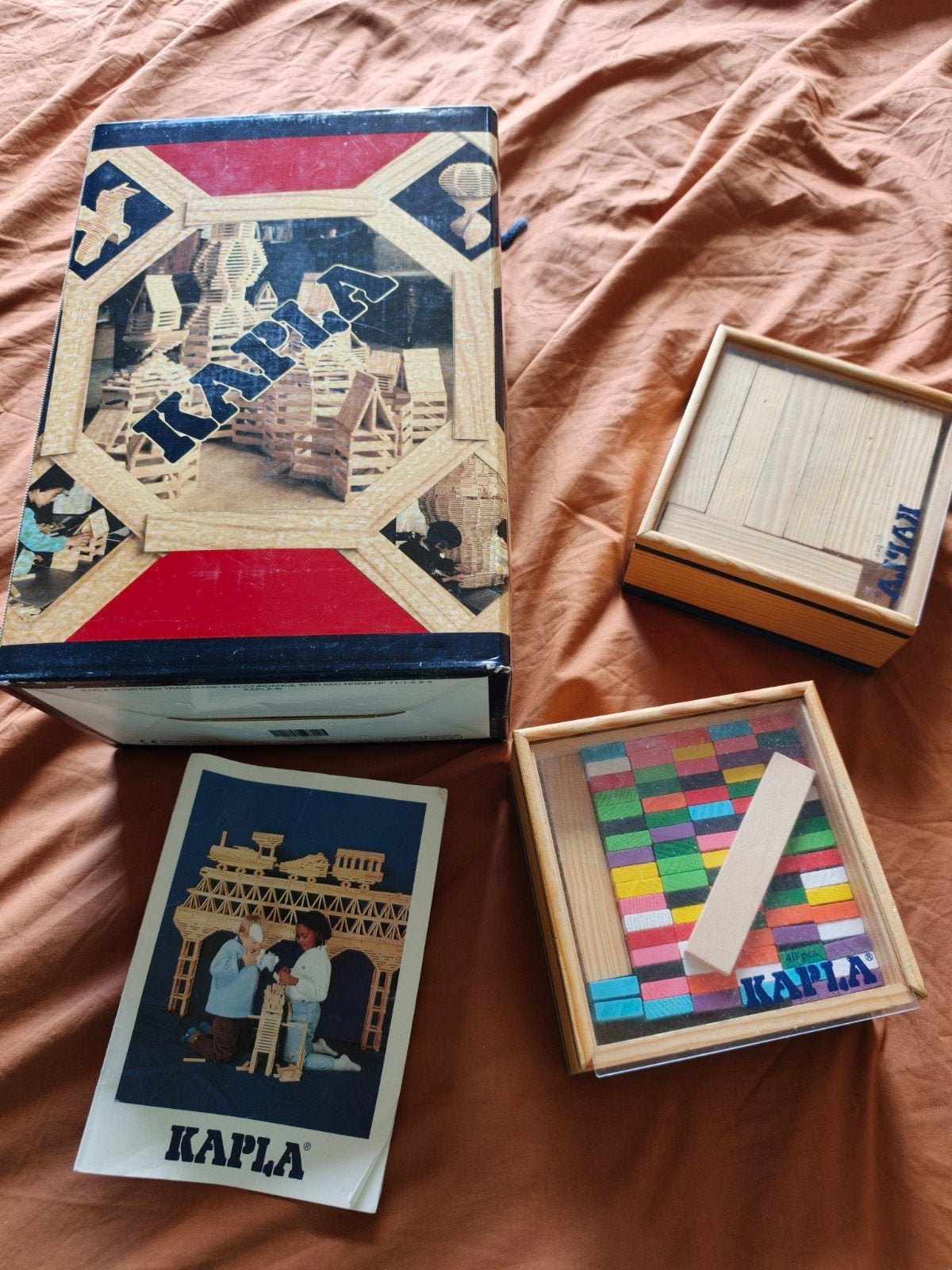 Vintage Kapla Bouwblokken Set met Boek en Extra's, Kinderen en Baby's, Speelgoed | Bouwstenen, Ophalen, Gebruikt, Overige merken