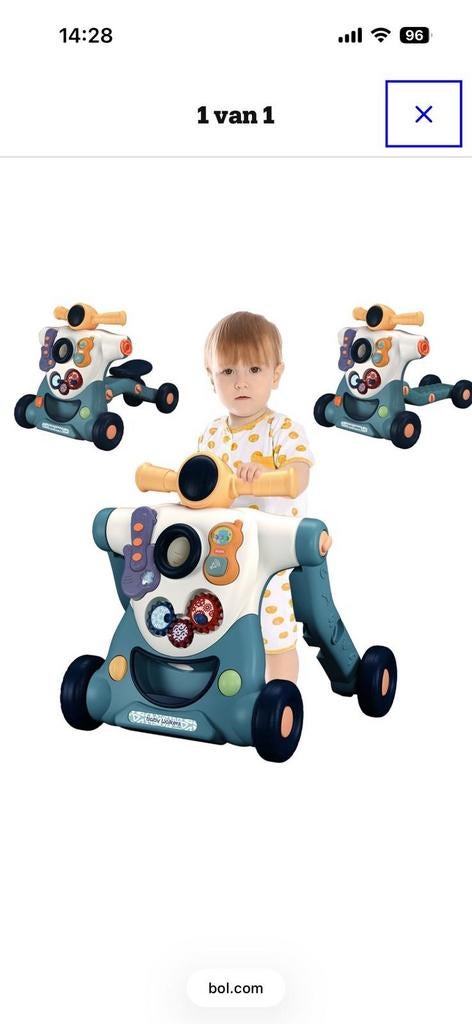 Loopwagentje baby walkers.
3 verschillende opbouwen., Ophalen
