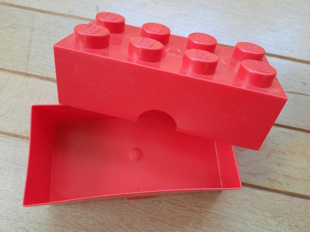 Lego broodtrommel opbergbox rood, Ophalen of Verzenden, Zo goed als nieuw