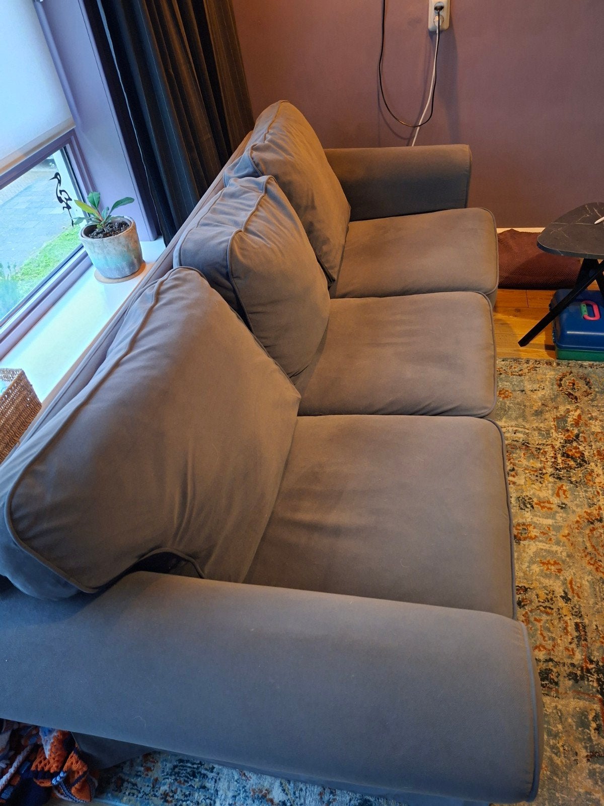 Ikea Ektorp 3-zits bank - Grijs, Ophalen, Driepersoons, 75 tot 100 cm, Zo goed als nieuw