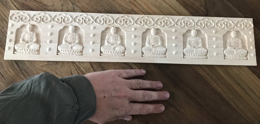 Houtsnijwerk ornament boeddha 50 cm applique console, Nieuw, Ophalen of Verzenden, Schipluidenlaan 20 5035KJ Tilburg, Bruin