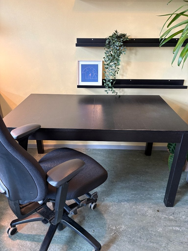 Uitschuifbare eettafel zwart - bjursta, Ophalen, Gebruikt, 200 cm of meer, 50 tot 100 cm