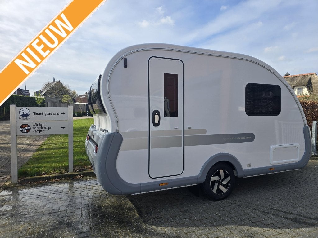 Adria Action 391 LH met nieuwe mover + autark, Caravans en Kamperen, Overige typen, Tot en met 2, Treinzit, 750 - 1000 kg