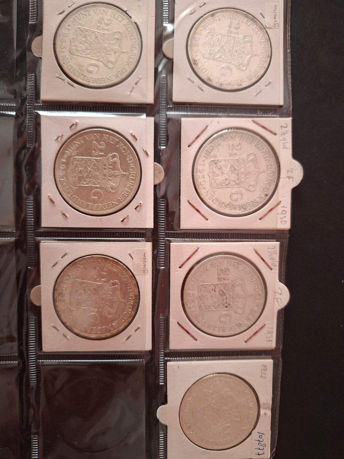 Serie rijksdaalders wilhelmina 1929-1939 2 ½ gulden, Setje, Zilver, Ophalen of Verzenden, Koningin Wilhelmina